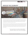 Calibration tools and instructions on a document.